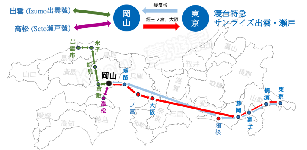 Sunrise 列車路線
